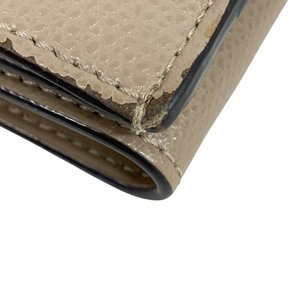 FENDI Tri-fold wallet 8M0395 leather beige micro