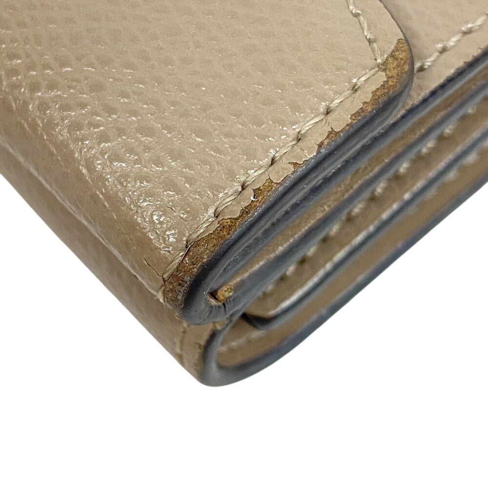 FENDI Tri-fold wallet 8M0395 leather beige micro