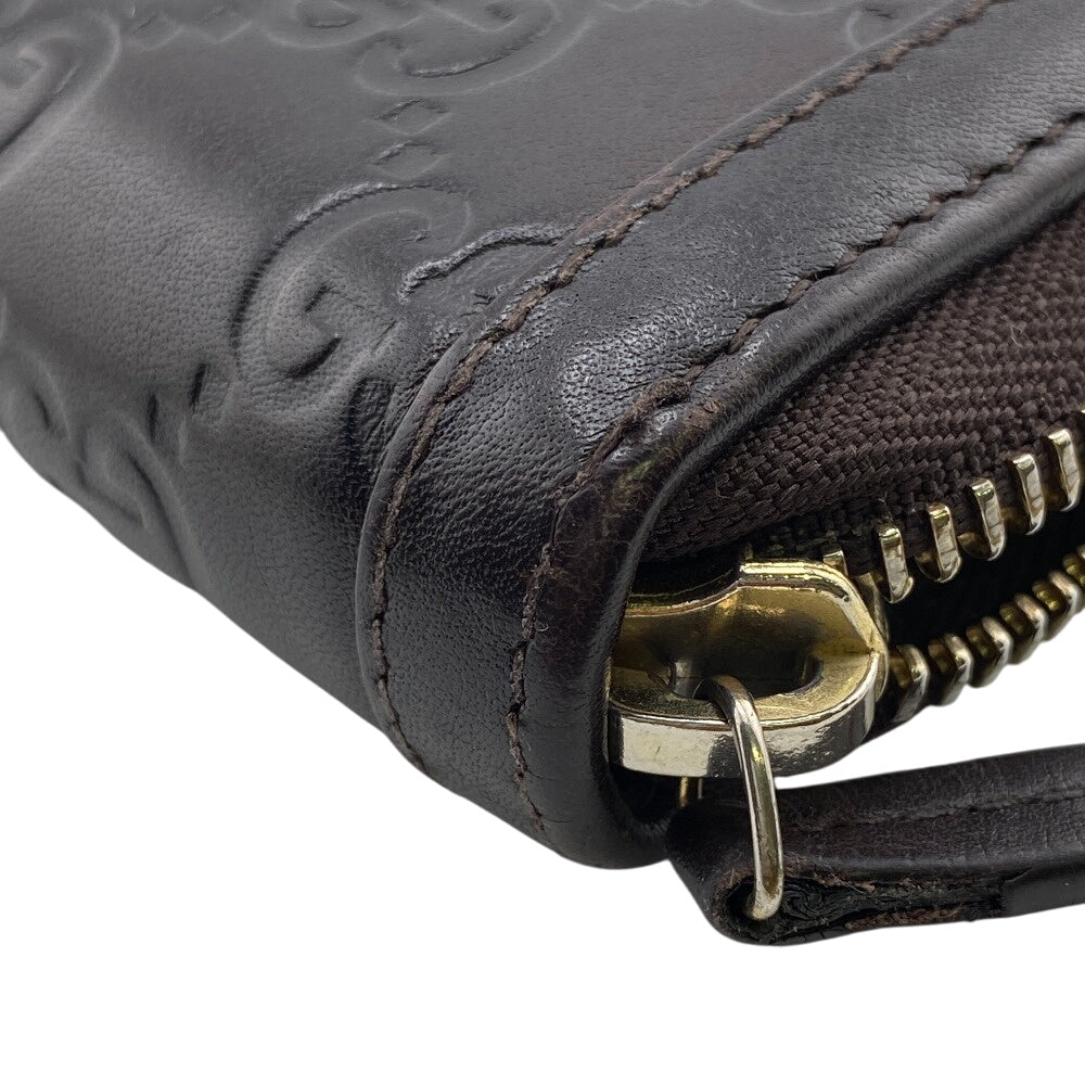 GUCCI Long Wallet Purse 306589 leather Brown Guccisima