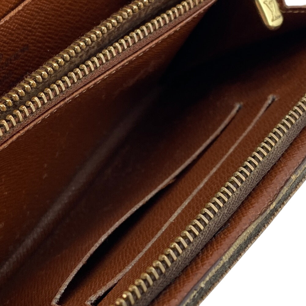 LOUIS VUITTON Long Wallet Purse M61727 leather Brown Monogram Porto Monezup