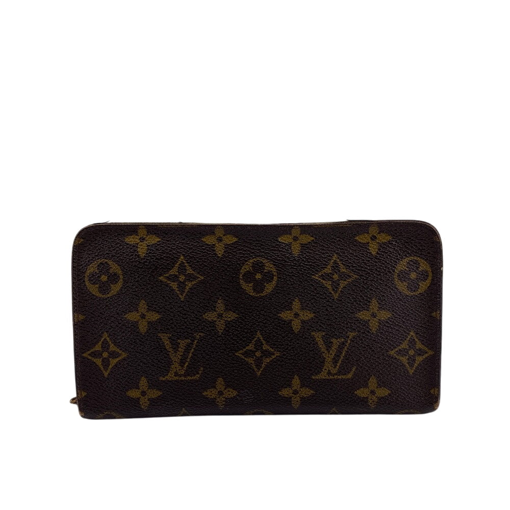 LOUIS VUITTON Long Wallet Purse M61727 leather Brown Monogram Porto Monezup