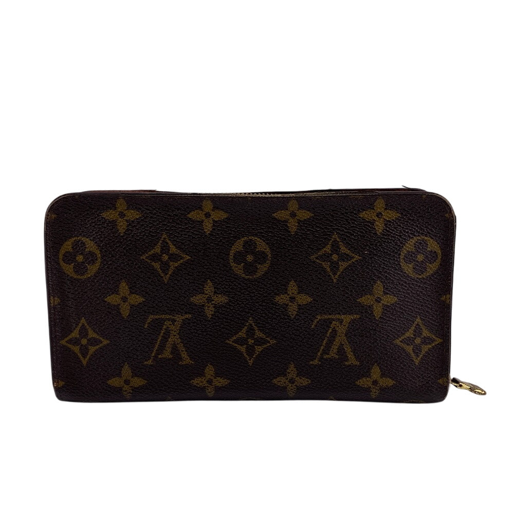 LOUIS VUITTON Long Wallet Purse M61727 leather Brown Monogram Porto Monezup