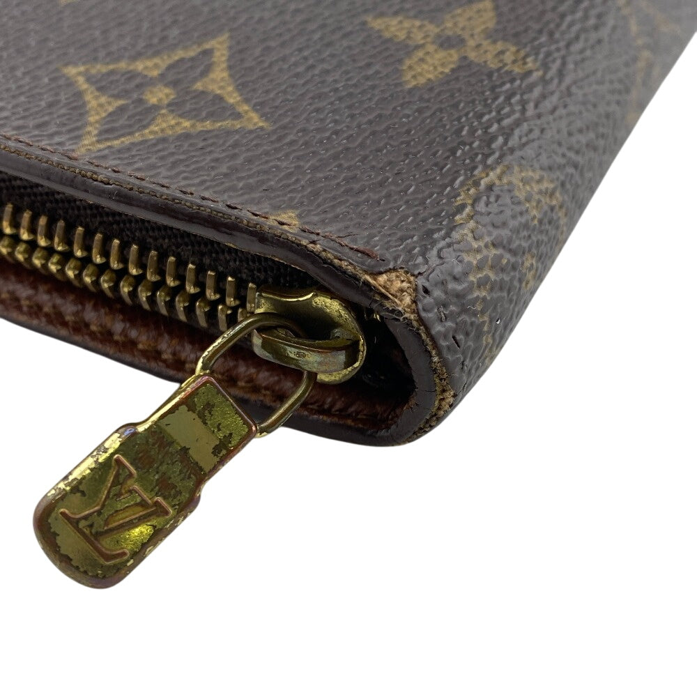 LOUIS VUITTON Long Wallet Purse M61727 leather Brown Monogram Porto Monezup