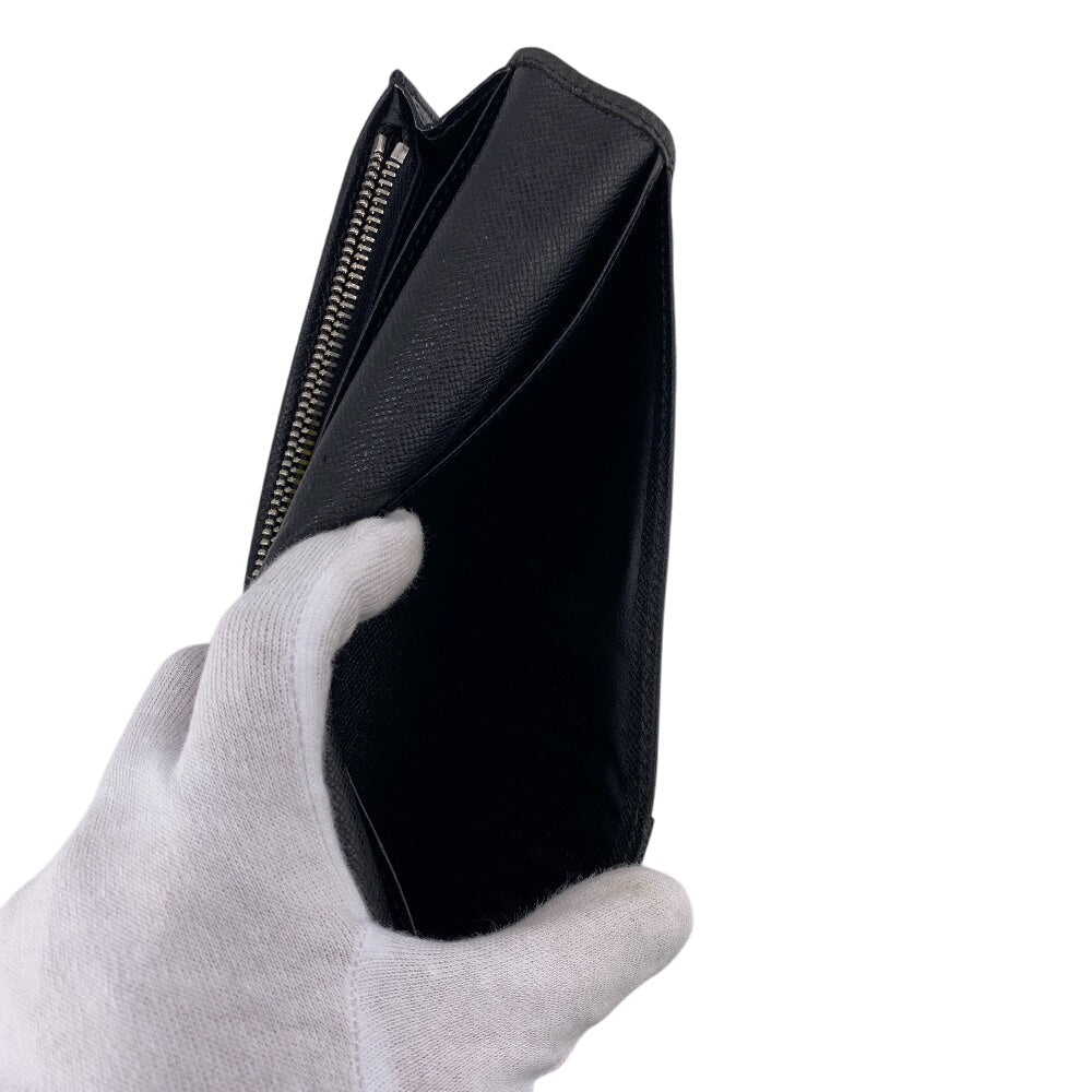 LOUIS VUITTON Long Wallet Purse leather black Taiga ardwards Portefeuille Braza