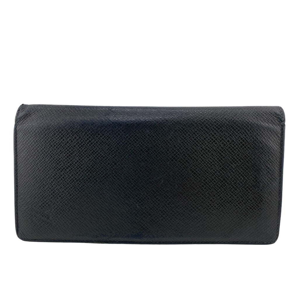 LOUIS VUITTON Long Wallet Purse leather black Taiga ardwards Portefeuille Braza