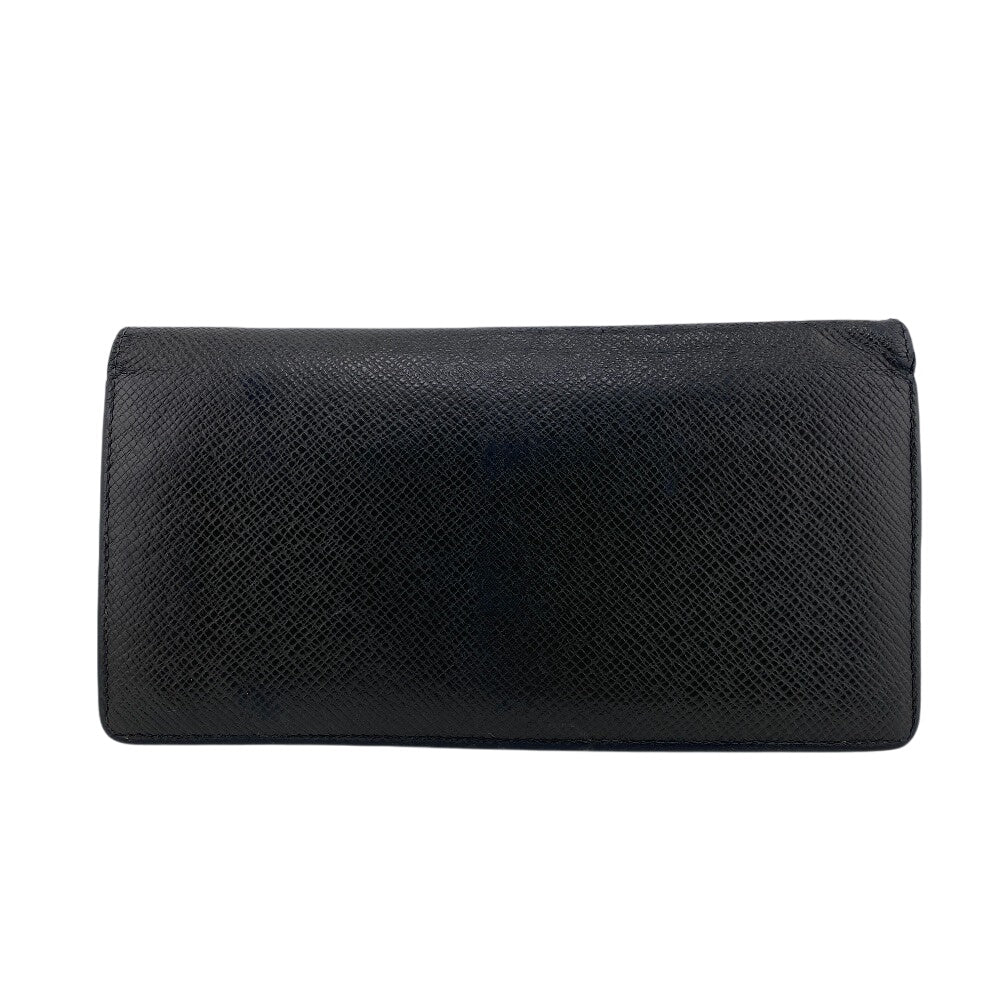 LOUIS VUITTON Long Wallet Purse leather black Taiga ardwards Portefeuille Braza