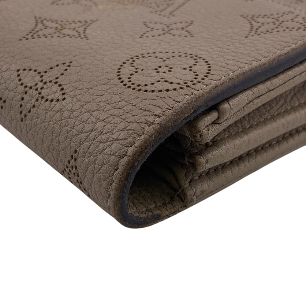 LOUIS VUITTON Long Wallet Purse M60144 leather beige Monogram Mahina Portefeuille Iris