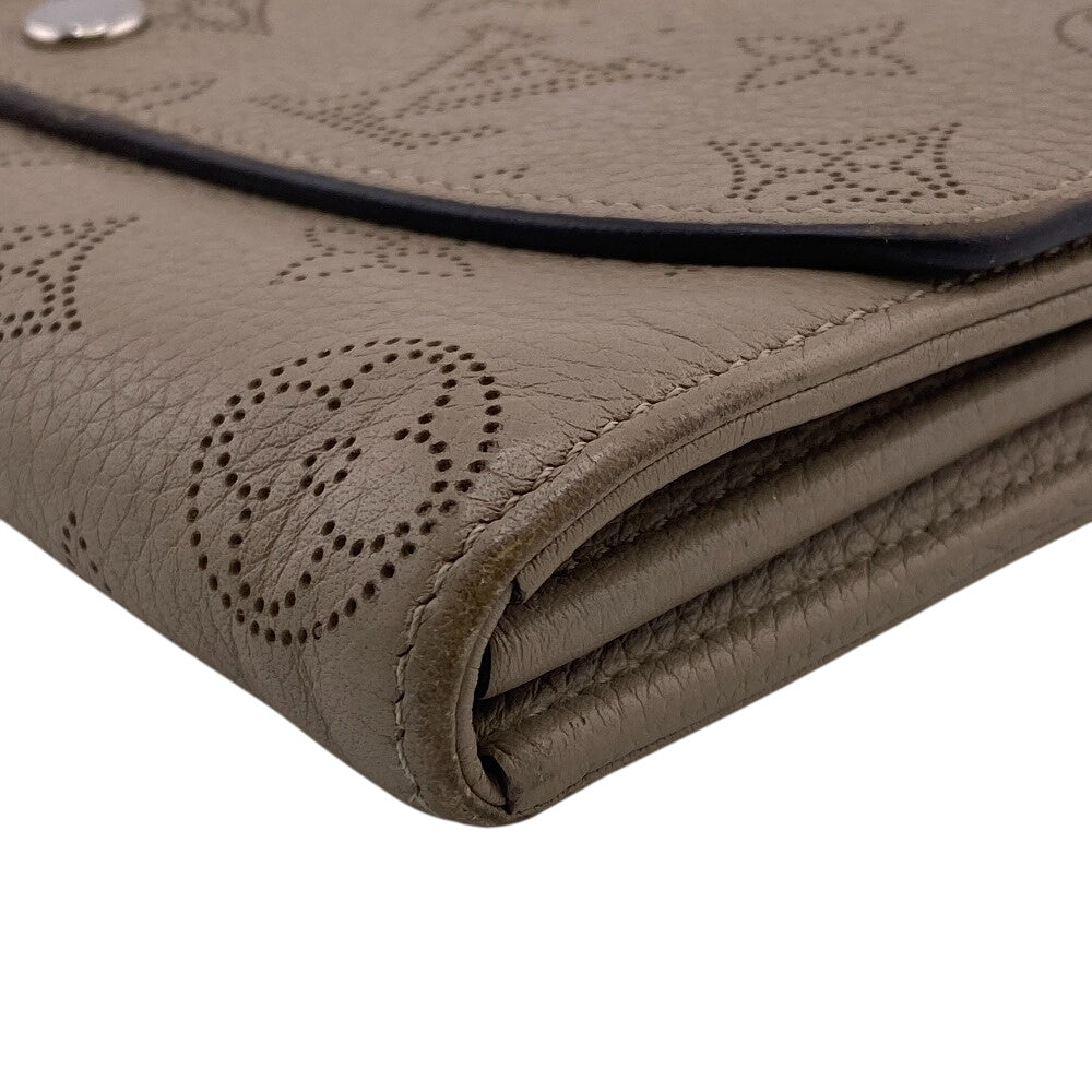 LOUIS VUITTON Long Wallet Purse M60144 leather beige Monogram Mahina Portefeuille Iris