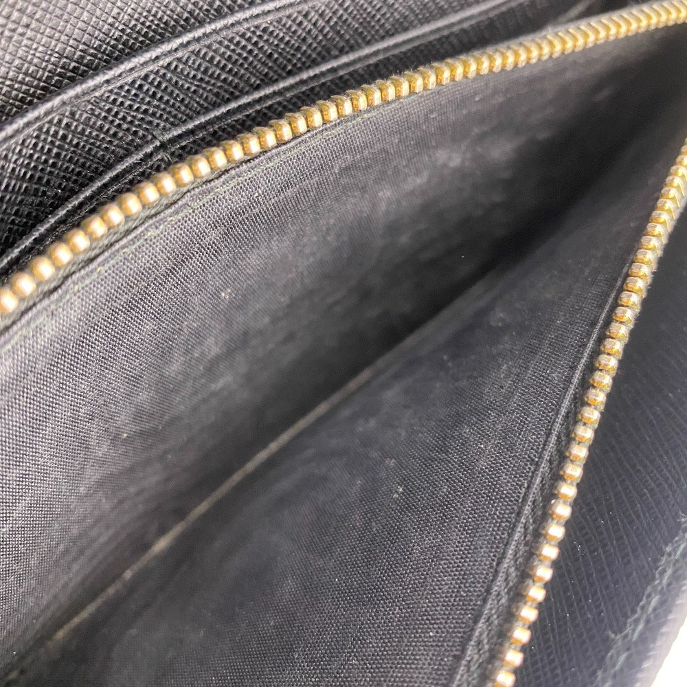 PRADA Long Wallet Purse 1MT290 leather black Safiano Chain wallet