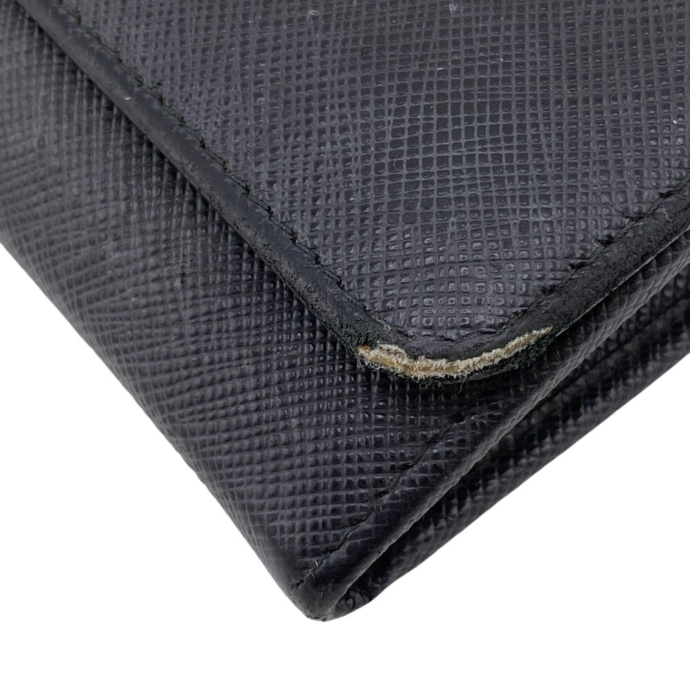 PRADA Long Wallet Purse 1MT290 leather black Safiano Chain wallet