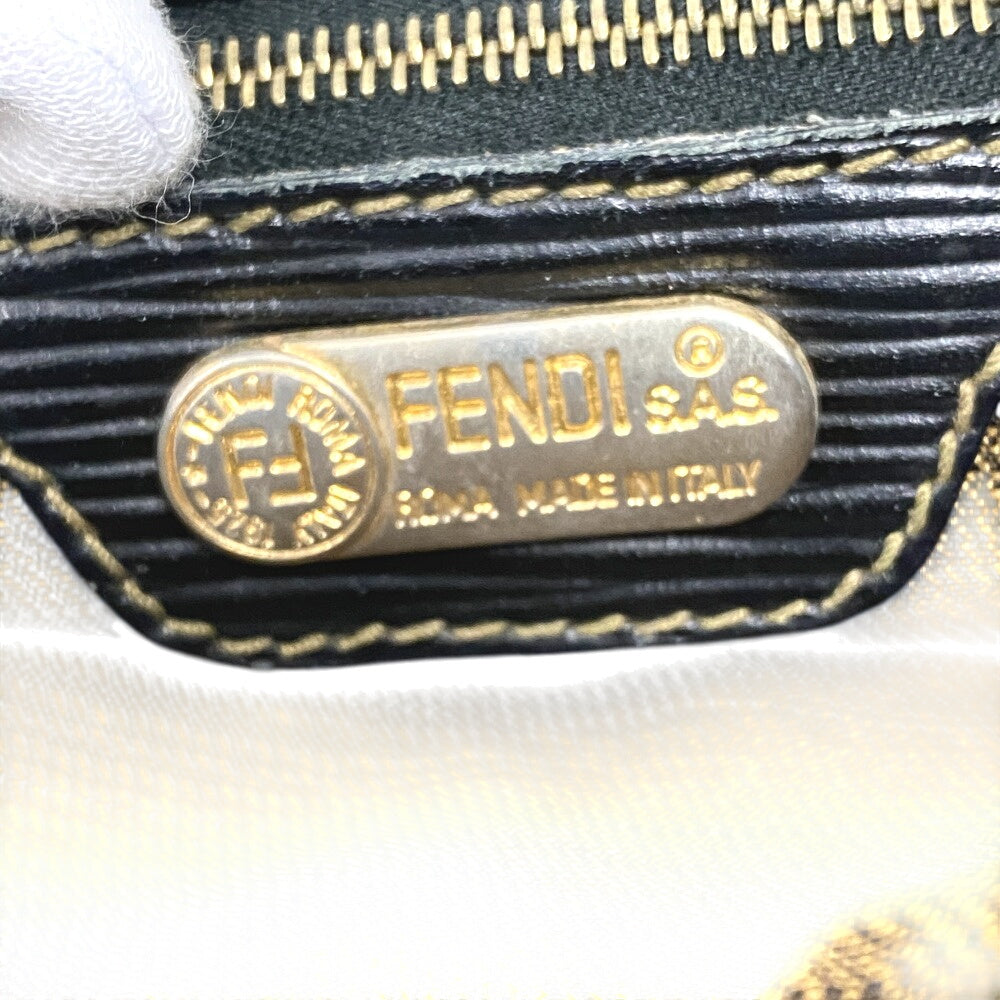 FENDI Handbag canvas khaki Zucca