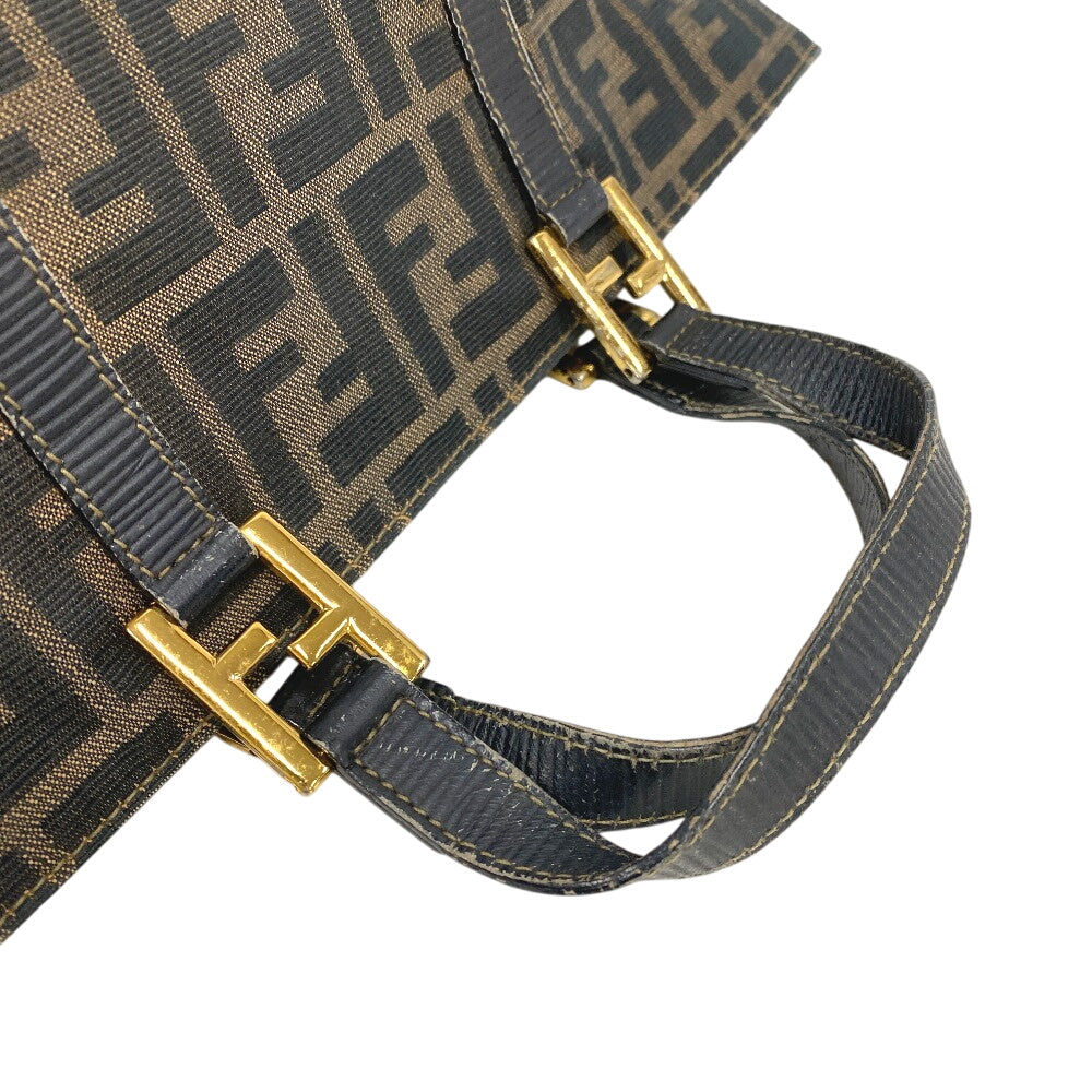 FENDI Handbag canvas khaki Zucca