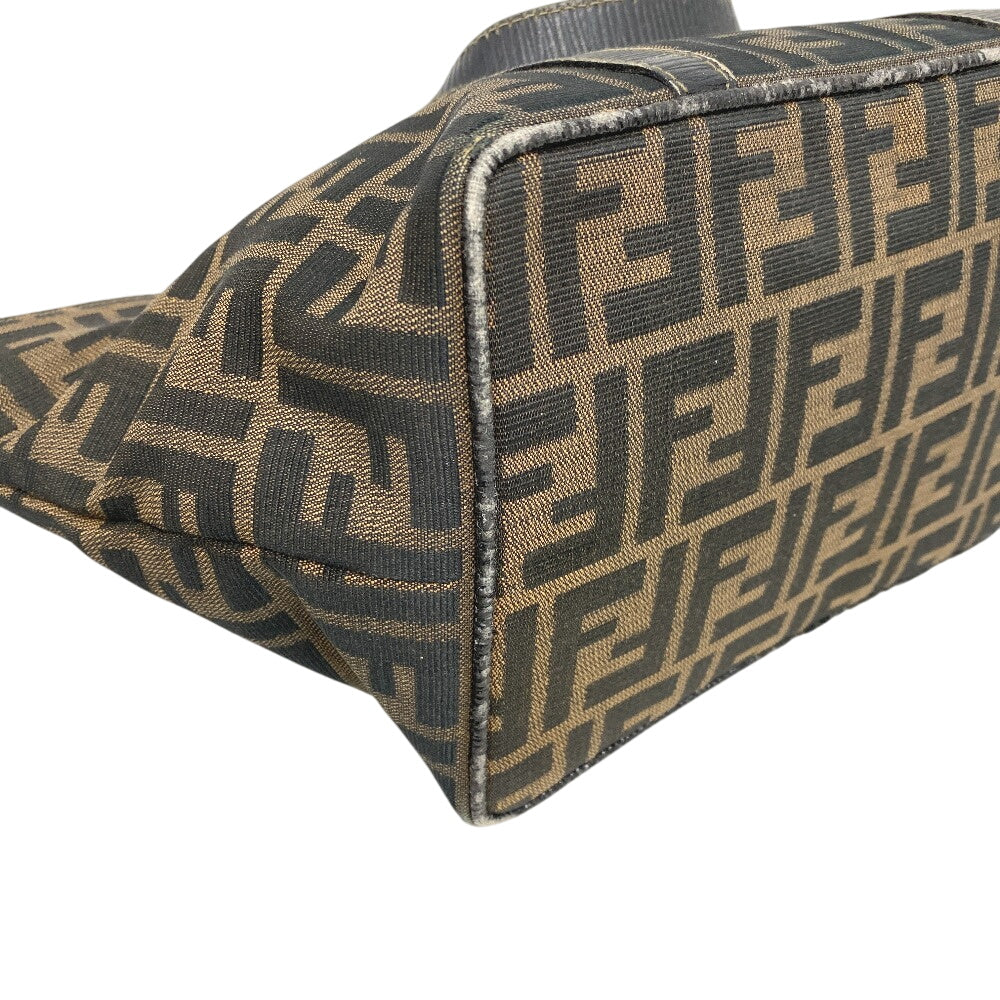 FENDI Handbag canvas khaki Zucca