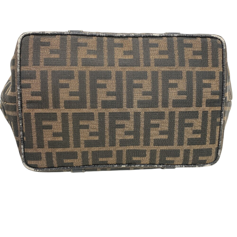 FENDI Handbag canvas khaki Zucca