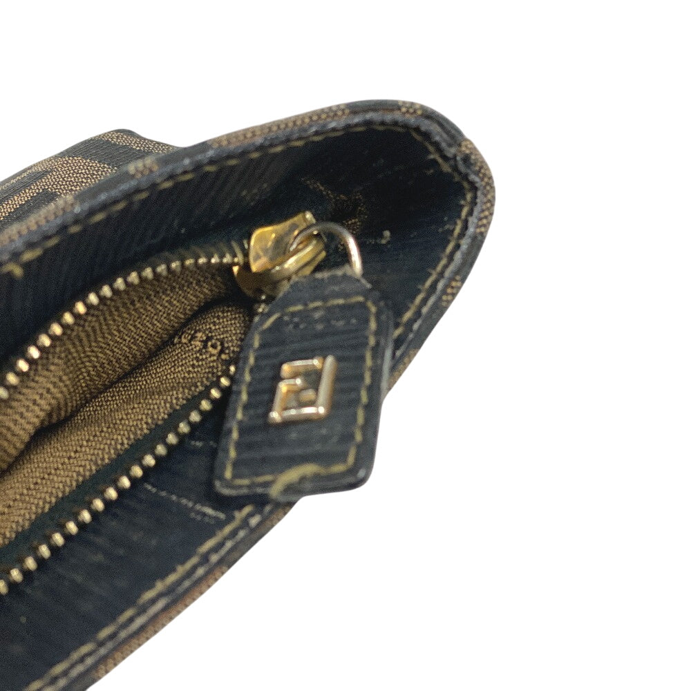 FENDI Handbag canvas khaki Zucca
