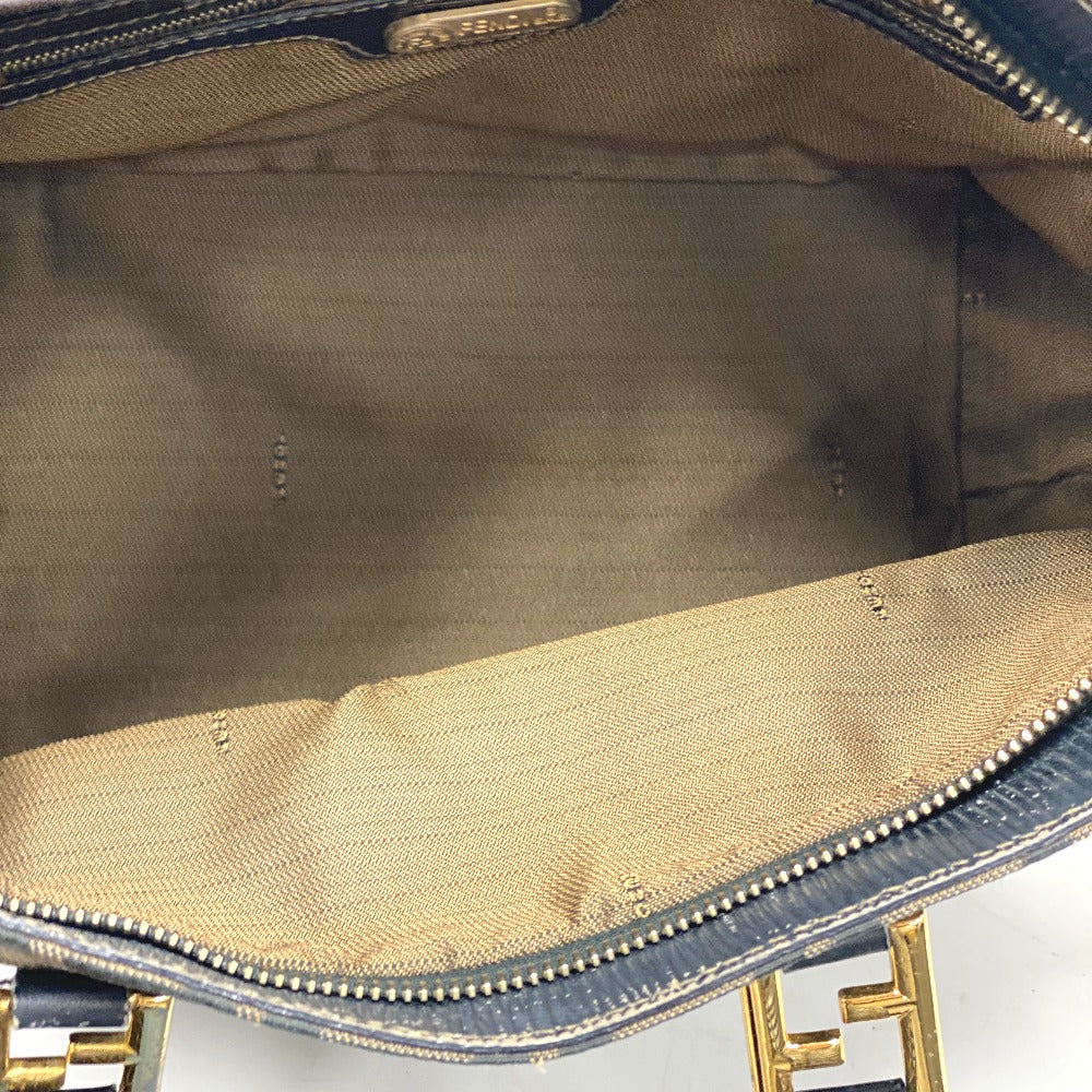 FENDI Handbag canvas khaki Zucca