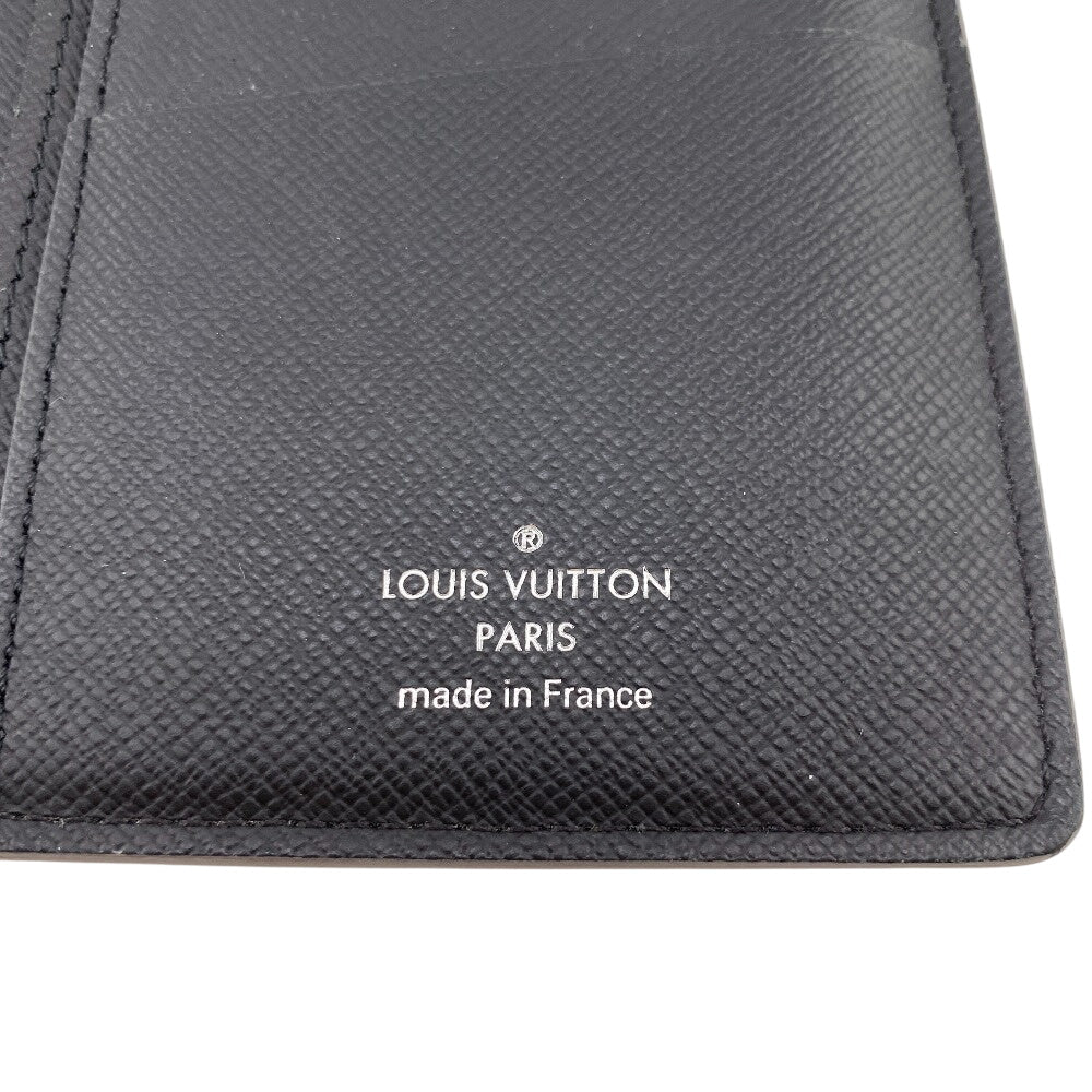 LOUIS VUITTON Long Wallet Purse M30385 leather black Taiga Portefeuille Plaza