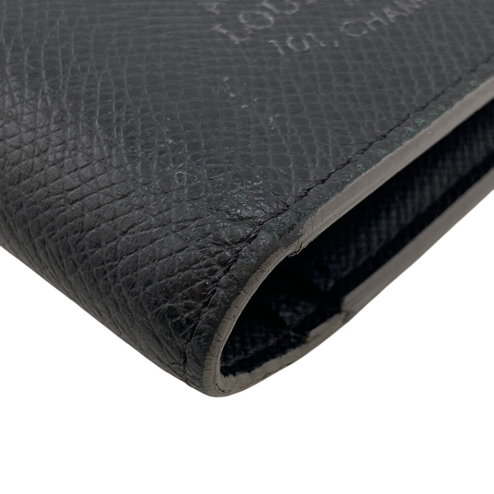 LOUIS VUITTON Long Wallet Purse M30385 leather black Taiga Portefeuille Plaza