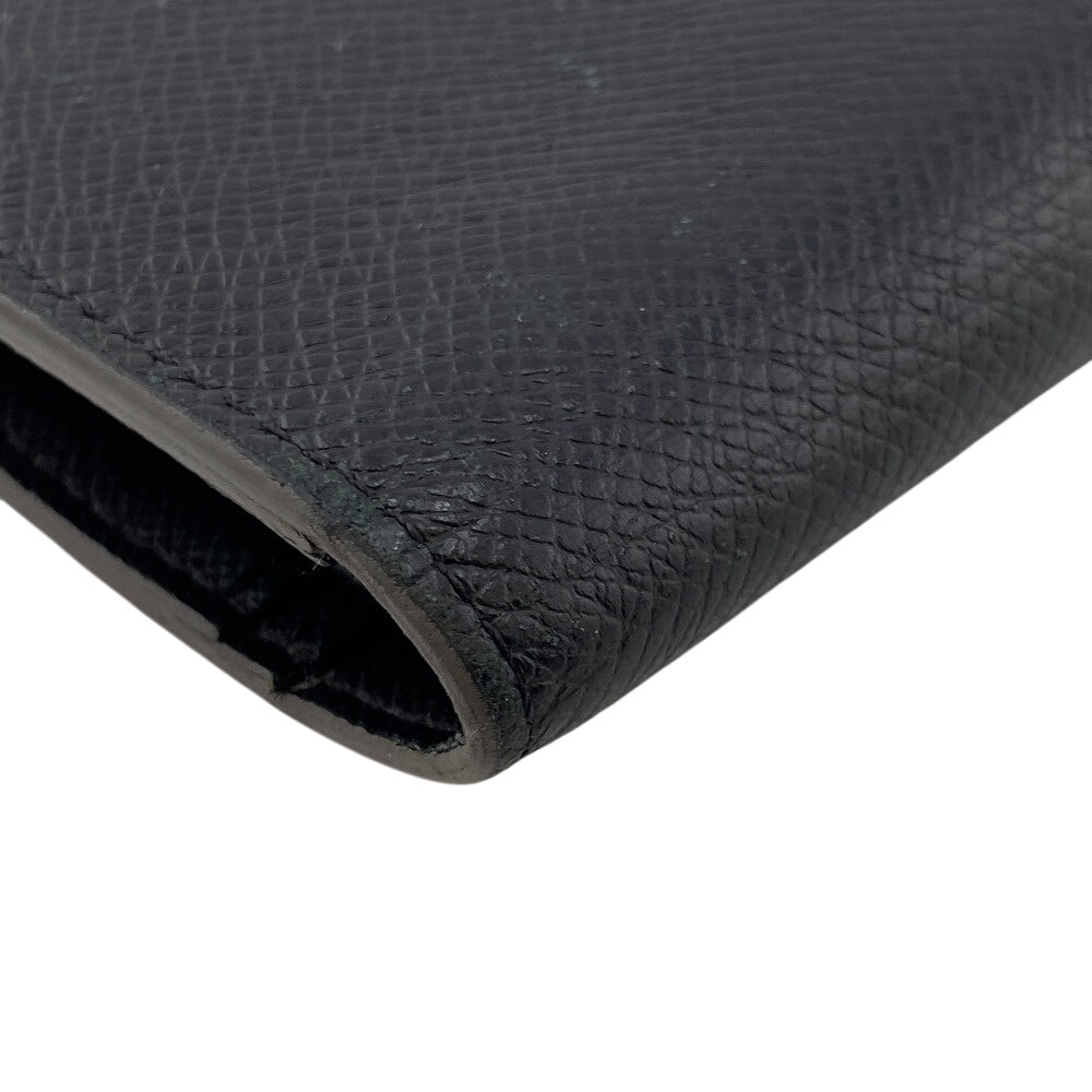 LOUIS VUITTON Long Wallet Purse M30385 leather black Taiga Portefeuille Plaza