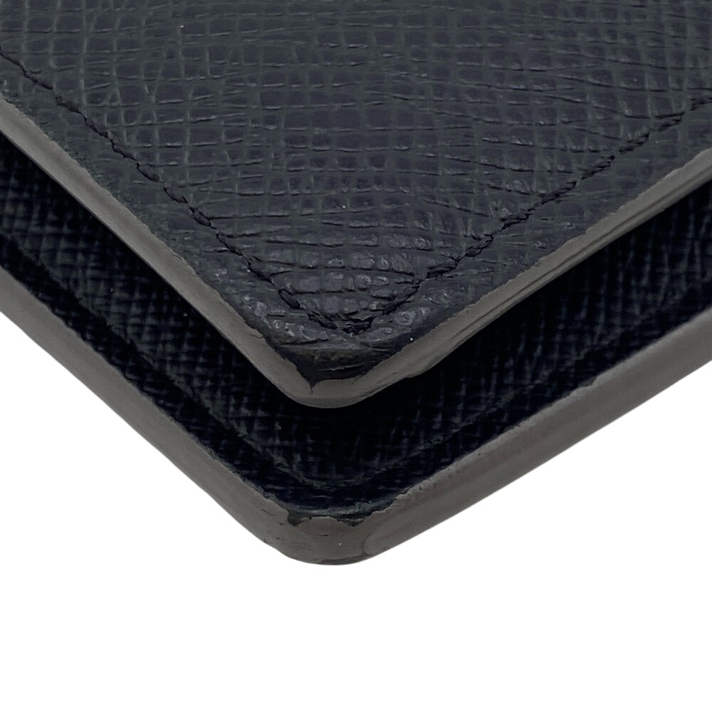 LOUIS VUITTON Long Wallet Purse M30385 leather black Taiga Portefeuille Plaza