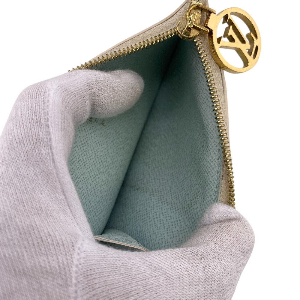 LOUIS VUITTON Card Case N40639 leather blue Damier Porto Cult Romy