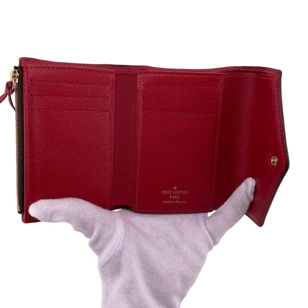 LOUIS VUITTON Bifold Wallet N41659 Damier, Leather Brown Damier Portefeuille Victorine