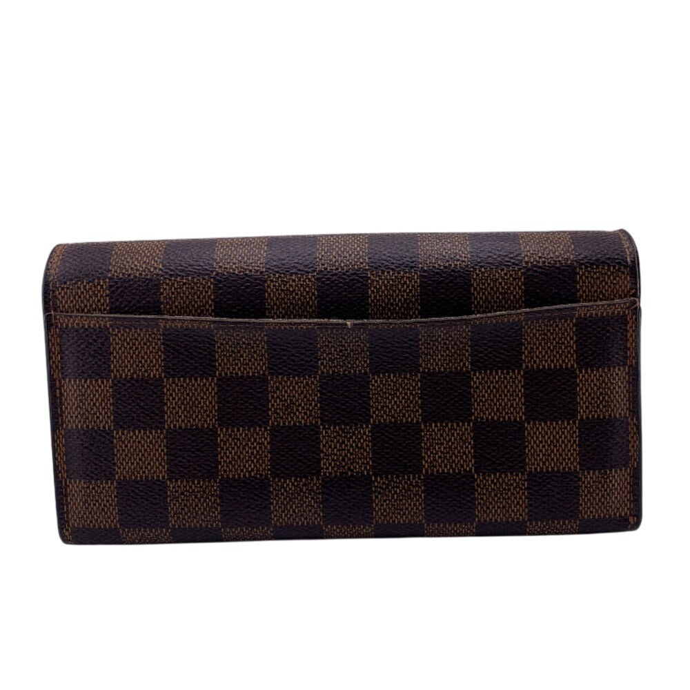 LOUIS VUITTON Long Wallet Purse N63209 leather Brown Damier Portefeuille Sarah