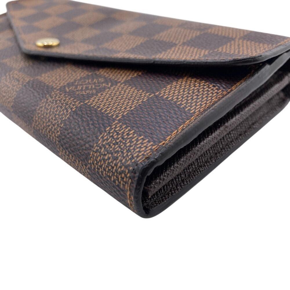 LOUIS VUITTON Long Wallet Purse N63209 leather Brown Damier Portefeuille Sarah