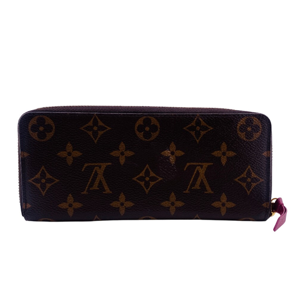 LOUIS VUITTON Long Wallet Purse M60742 leather Brown Monogram Portefeuille Clemence