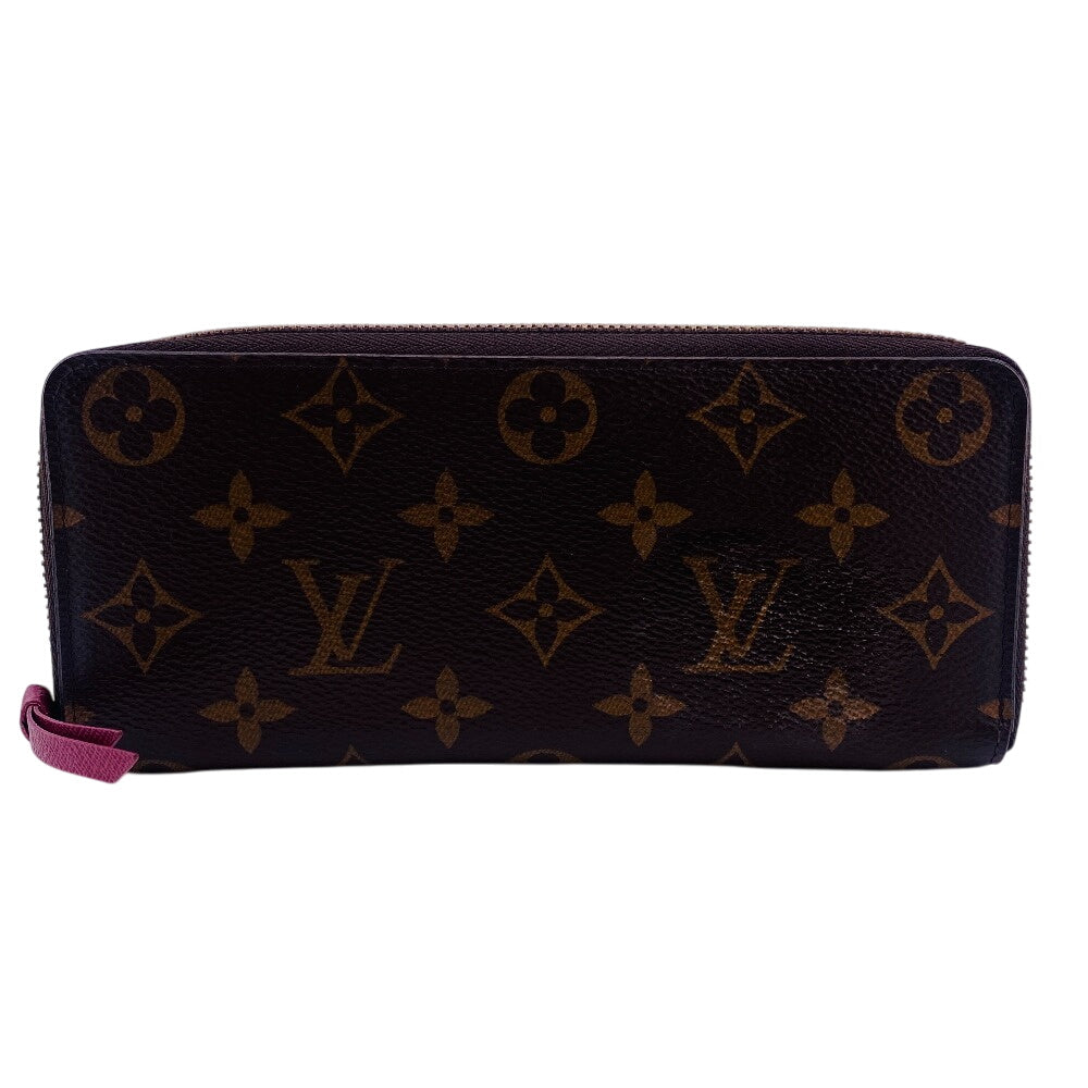 LOUIS VUITTON Long Wallet Purse M60742 leather Brown Monogram Portefeuille Clemence