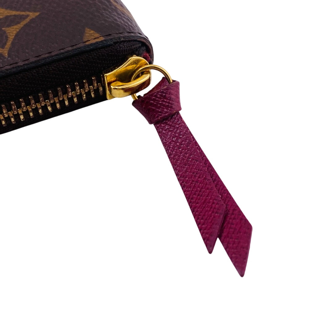 LOUIS VUITTON Long Wallet Purse M60742 leather Brown Monogram Portefeuille Clemence