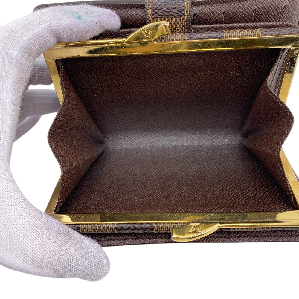 LOUIS VUITTON Bifold Wallet N61664 Damier Brown Damier Porto Monnaie Bien-Vienois Ebene