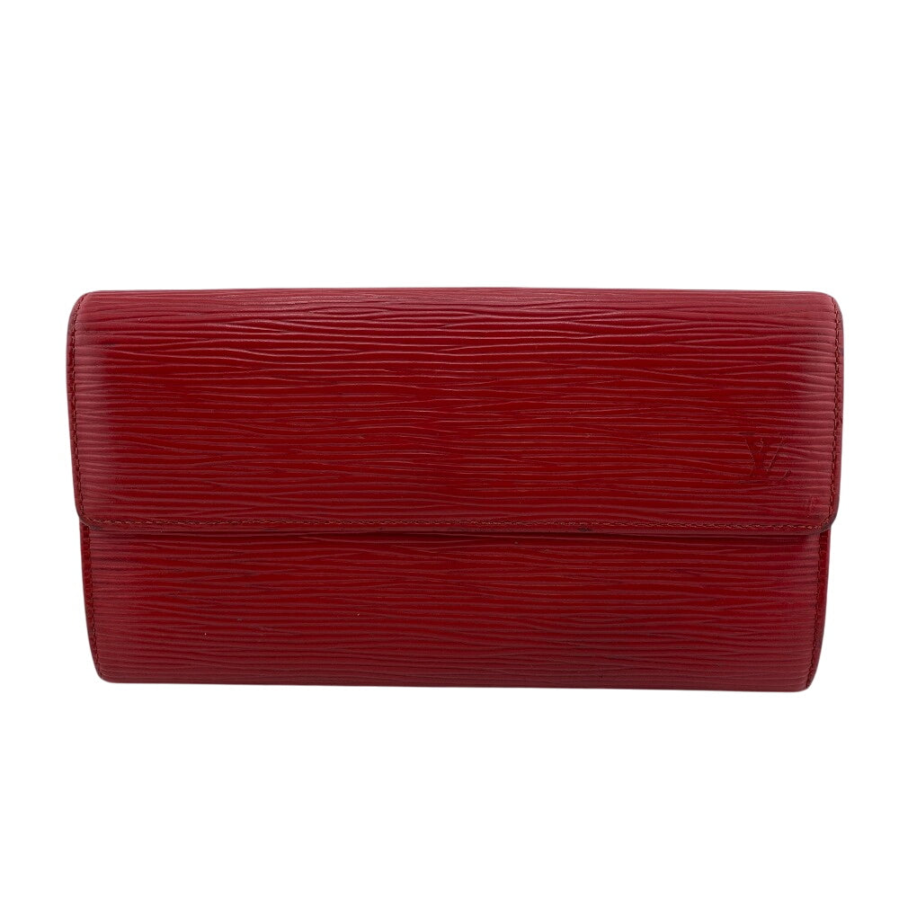LOUIS VUITTON Long Wallet Purse M63577 Epi Leather Red Epi Leather Porto Monnet