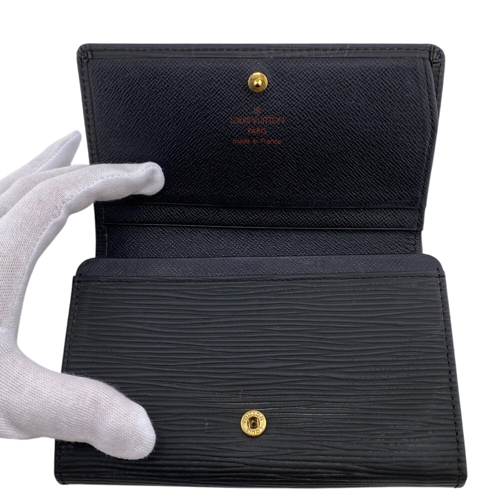 LOUIS VUITTON Bifold Wallet M63502 Epi Leather black Epi Portonet Bie Tresol
