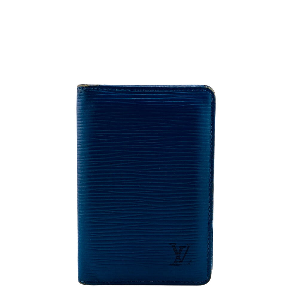 LOUIS VUITTON Card Case Epi Leather blue Epi Pochette cult visit