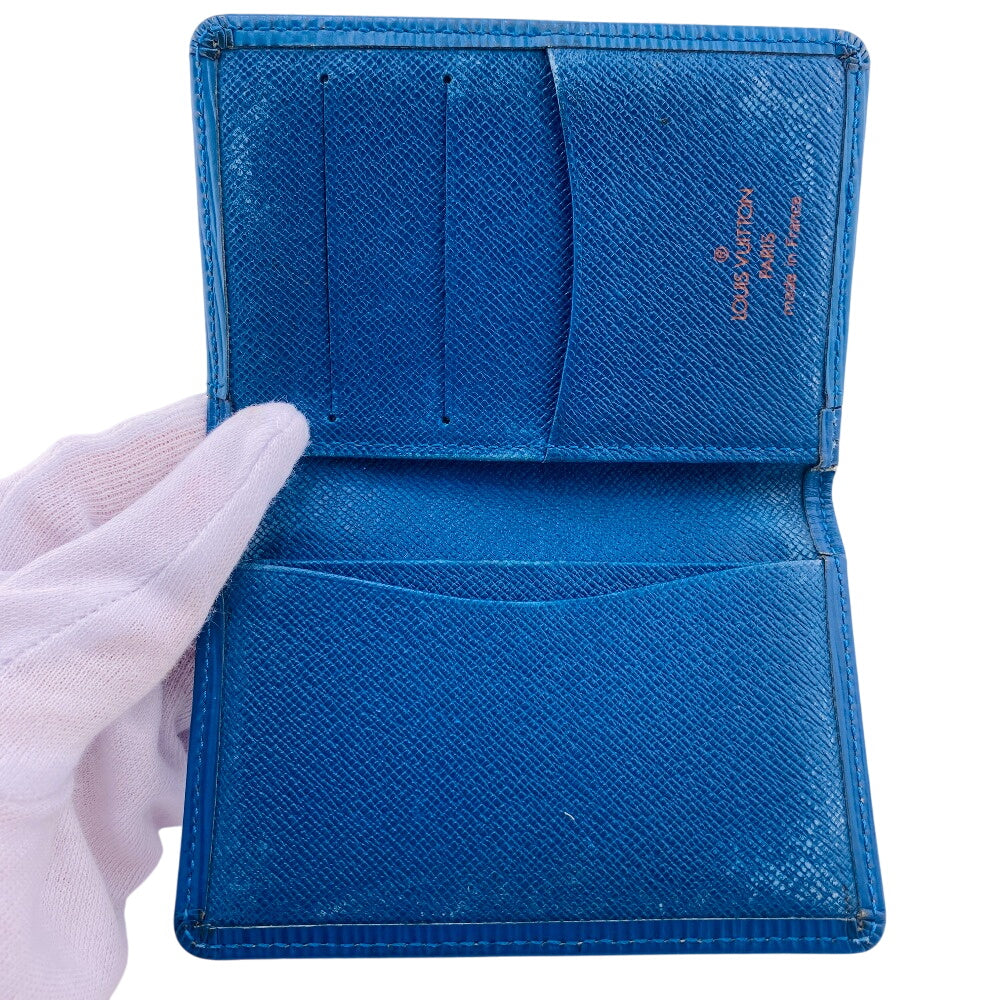LOUIS VUITTON Card Case Epi Leather blue Epi Pochette cult visit
