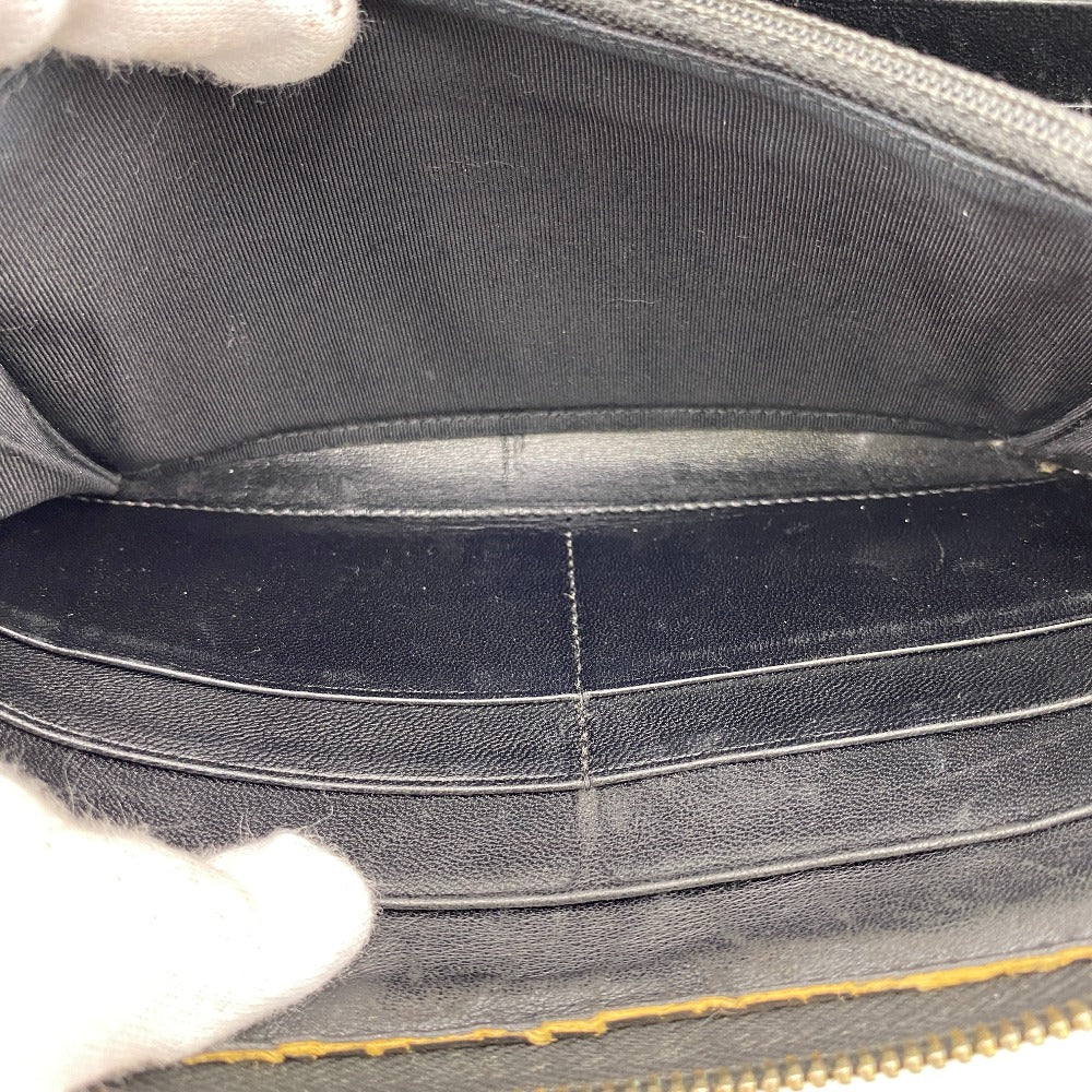 CHANEL Long Wallet Purse lambskin black lambskin Matrasse