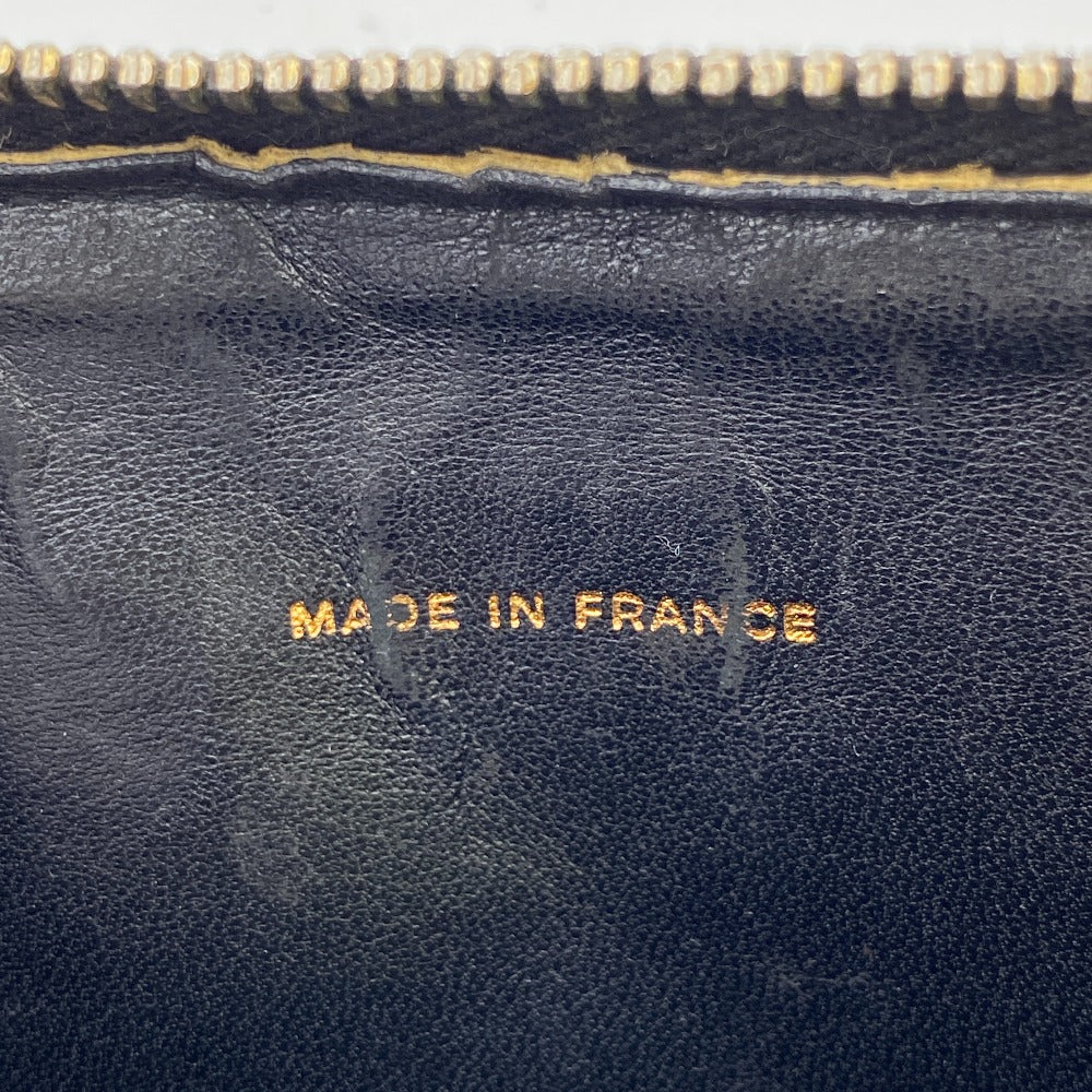CHANEL Long Wallet Purse lambskin black lambskin Matrasse