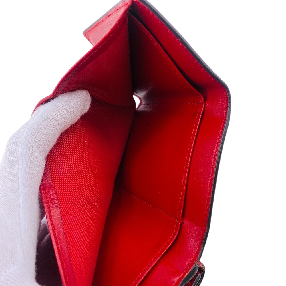 FENDI Tri-fold wallet A18B-208 leather Red F's