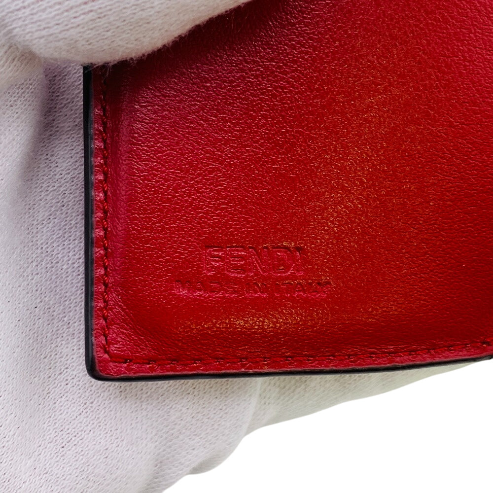 FENDI Tri-fold wallet A18B-208 leather Red F's