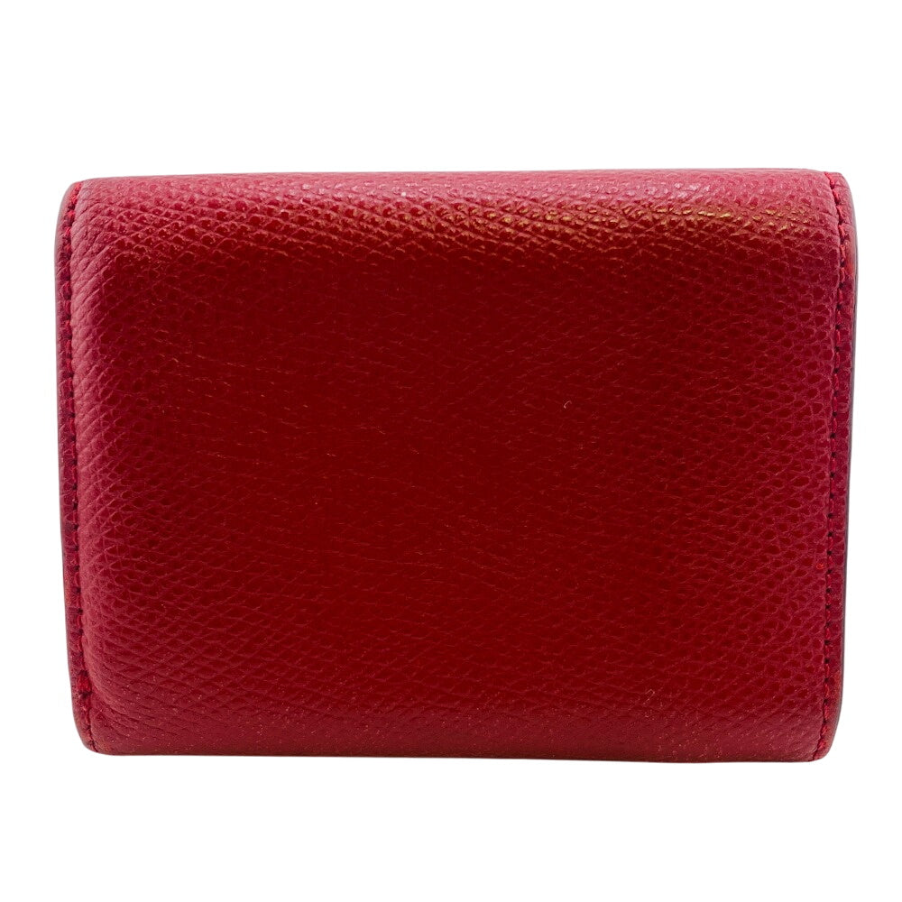 FENDI Tri-fold wallet A18B-208 leather Red F's