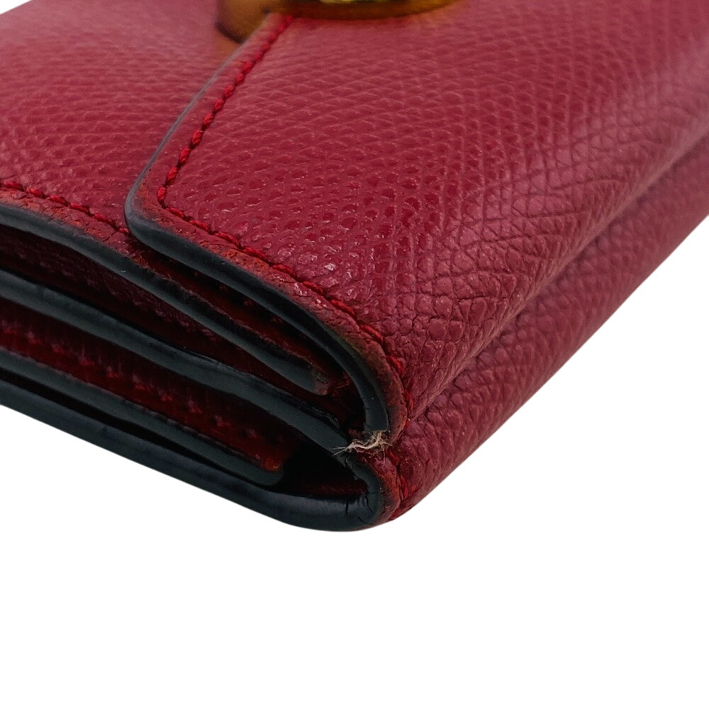 FENDI Tri-fold wallet A18B-208 leather Red F's