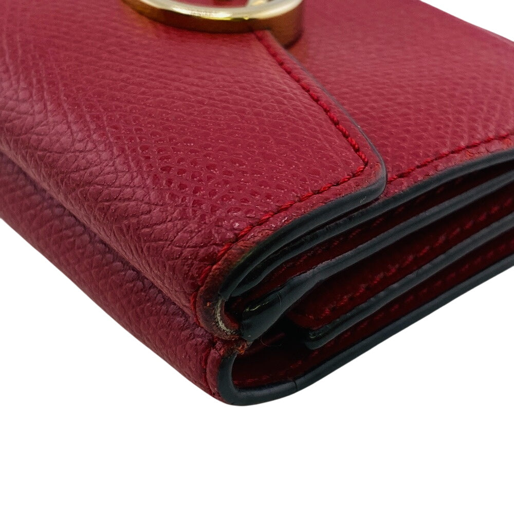 FENDI Tri-fold wallet A18B-208 leather Red F's