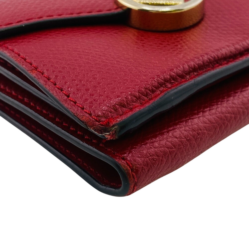 FENDI Tri-fold wallet A18B-208 leather Red F's