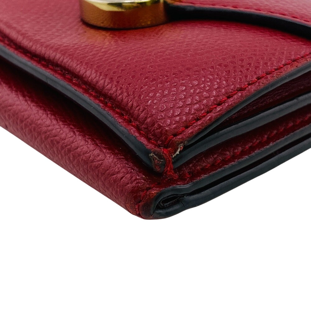 FENDI Tri-fold wallet A18B-208 leather Red F's