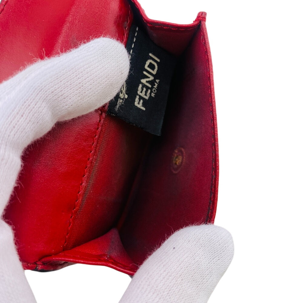 FENDI Tri-fold wallet A18B-208 leather Red F's