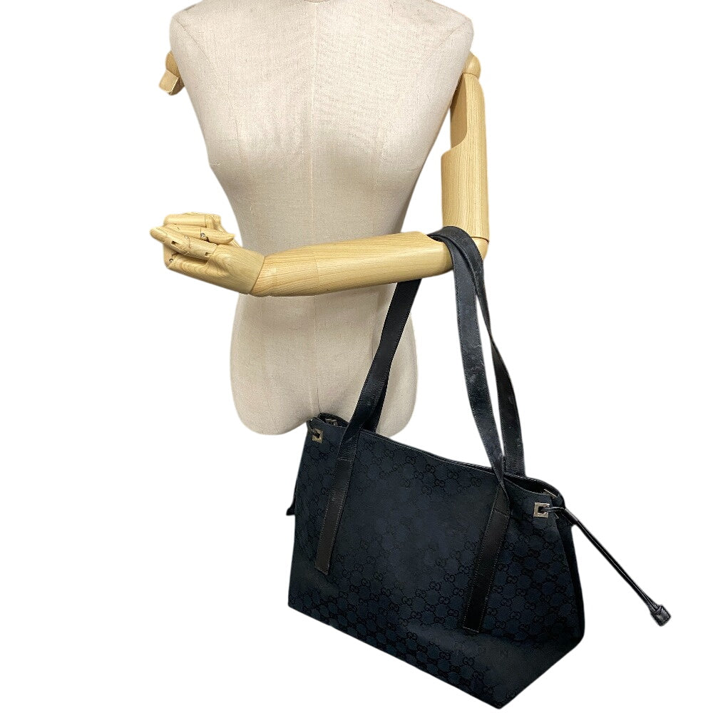 GUCCI Tote Bag 019 0493 GG canvas, leather black GG canvas