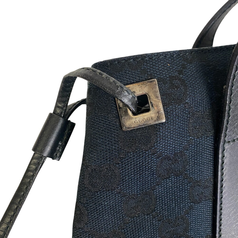 GUCCI Tote Bag 019 0493 GG canvas, leather black GG canvas