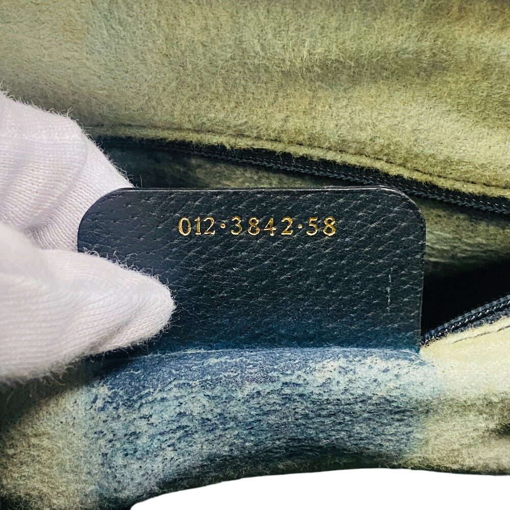 GUCCI Handbag PVC, Leather Navy Sherry GG