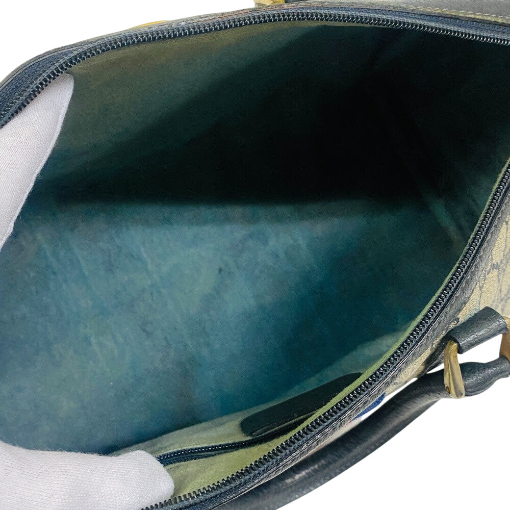 GUCCI Handbag PVC, Leather Navy Sherry GG